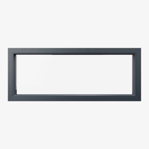Okno PCV 150x50 Gospodarcze Piwniczne Garażowe Uchylne 1500x500 - AP40 – antracyt szary (struktura drewna)